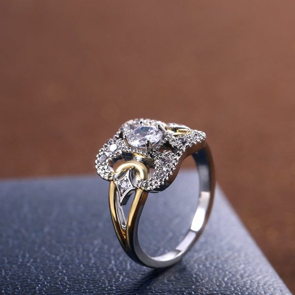 NEW Vintage Gold Round Diamond Art Deco Ring - Picture 9 of 12